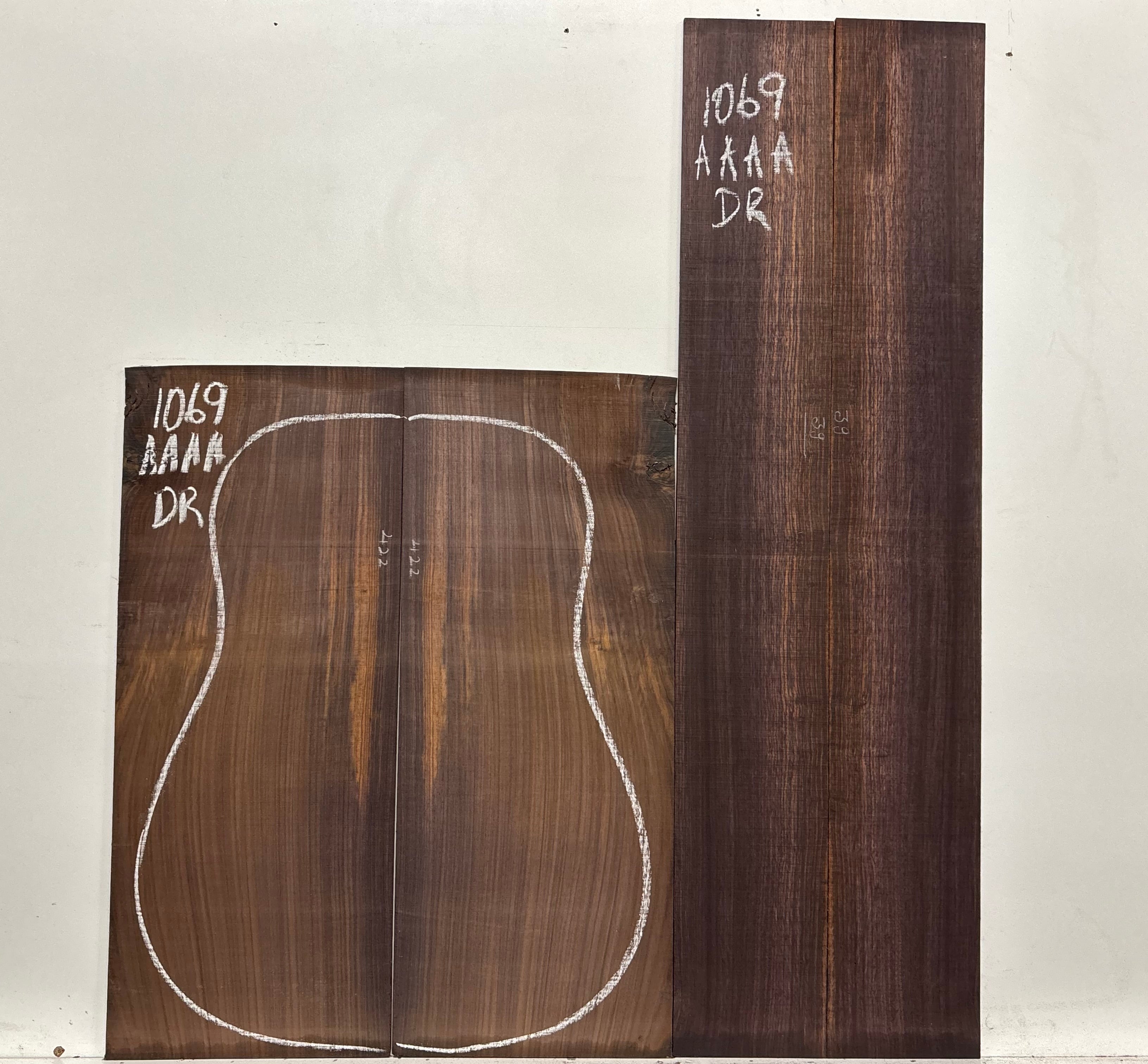 East Indian Rosewood Dreadnought AAAA Grade Guitar Back & Side Set #1069 - Exotic Wood Zone