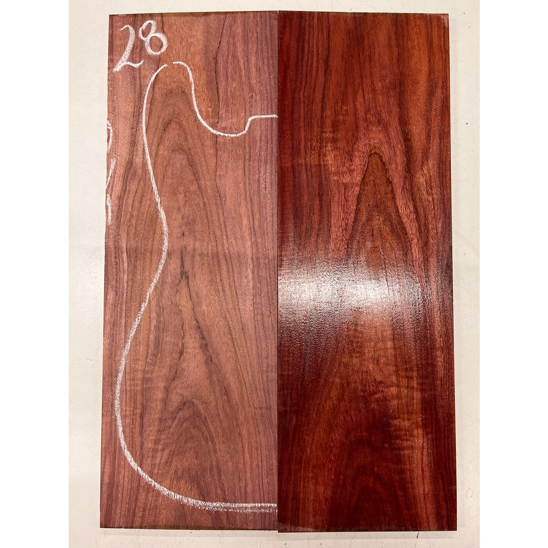 Flame Purpleheart Bookmatched Guitar Drop Tops 21" x 7" x 1/4" #28 - Exotic Wood Zone - Buy online Across USA 