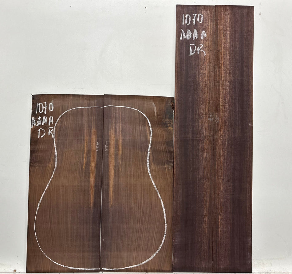 East Indian Rosewood Dreadnought AAAA Grade Guitar Back & Side Set #1070 - Exotic Wood Zone
