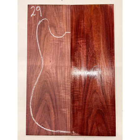 Flame Purpleheart Bookmatched Guitar Drop Tops 21" x 7" x 1/4" #29 - Exotic Wood Zone - Buy online Across USA 