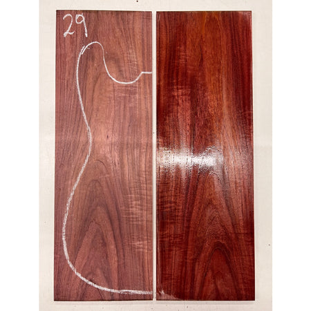 Flame Purpleheart Bookmatched Guitar Drop Tops 21" x 7" x 1/4" #29 - Exotic Wood Zone - Buy online Across USA 