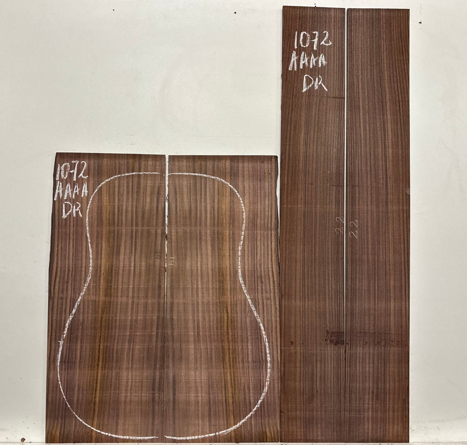 East Indian Rosewood Dreadnought AAAA Grade Guitar Back & Side Set #1072 - Exotic Wood Zone