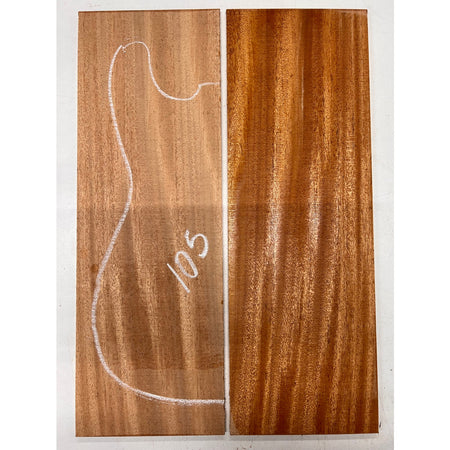 African Mahogany/Khaya Bookmatched Guitar Drop Top 21" x 7-1/4" x 1/4" #105 - Exotic Wood Zone - Buy online Across USA 