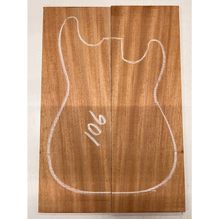 African Mahogany/Khaya Bookmatched Guitar Drop Top 21" x 7-1/4" x 1/4" #106 - Exotic Wood Zone - Buy online Across USA 