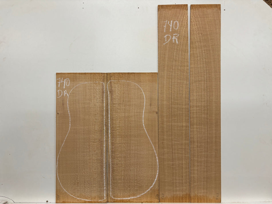 Lacewood Dreadnought Guitar Back & Side Set #740