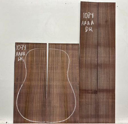 East Indian Rosewood Dreadnought AAAA Grade Guitar Back & Side Set #1074 - Exotic Wood Zone