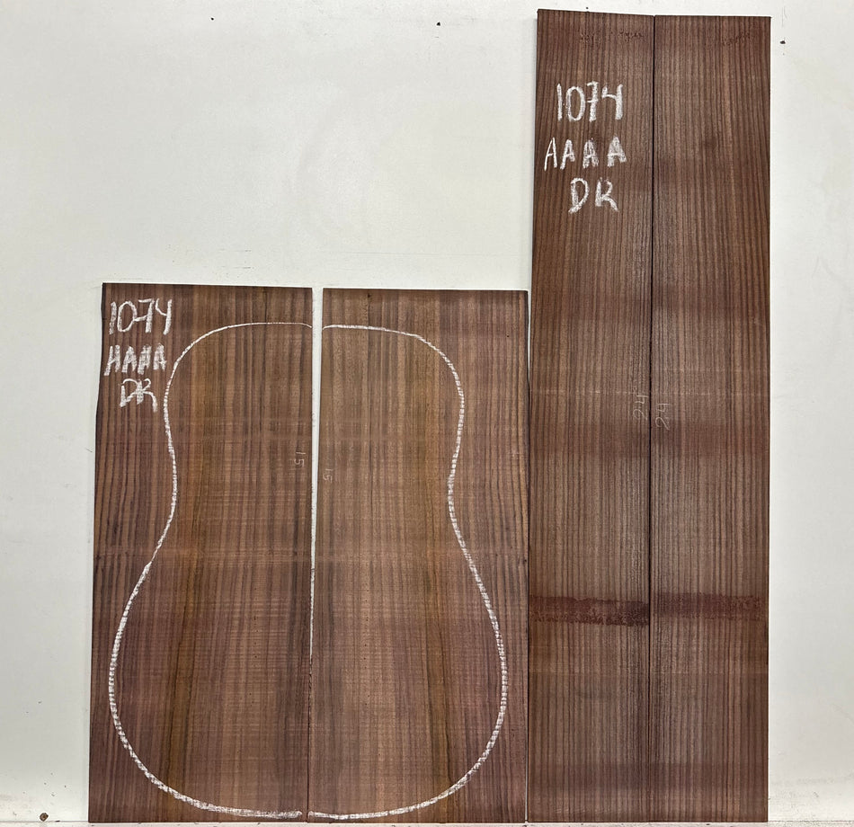 East Indian Rosewood Dreadnought AAAA Grade Guitar Back & Side Set #1074 - Exotic Wood Zone