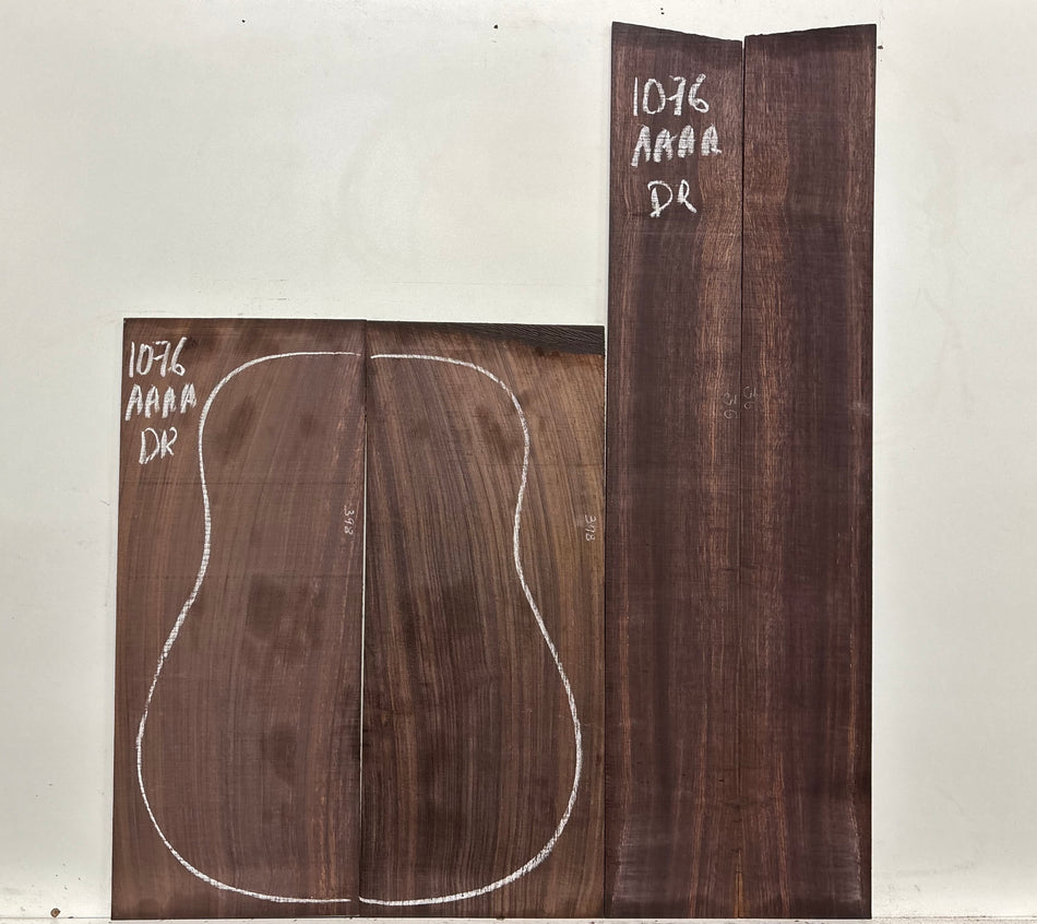 East Indian Rosewood Dreadnought AAAA Grade Guitar Back & Side Set #1076 - Exotic Wood Zone