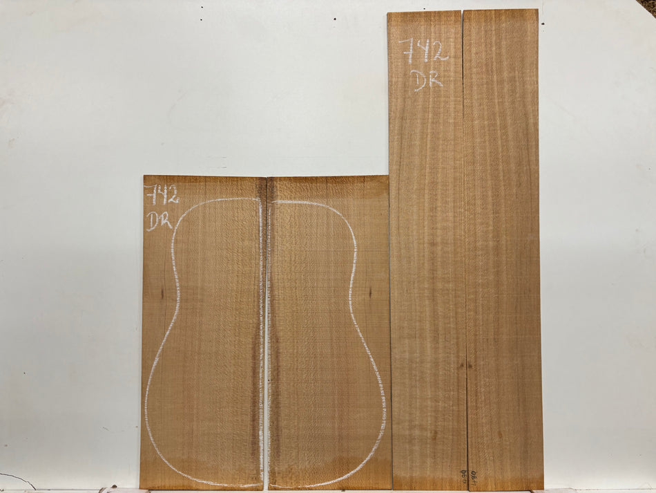 Lacewood Dreadnought Guitar Back & Side Set #742