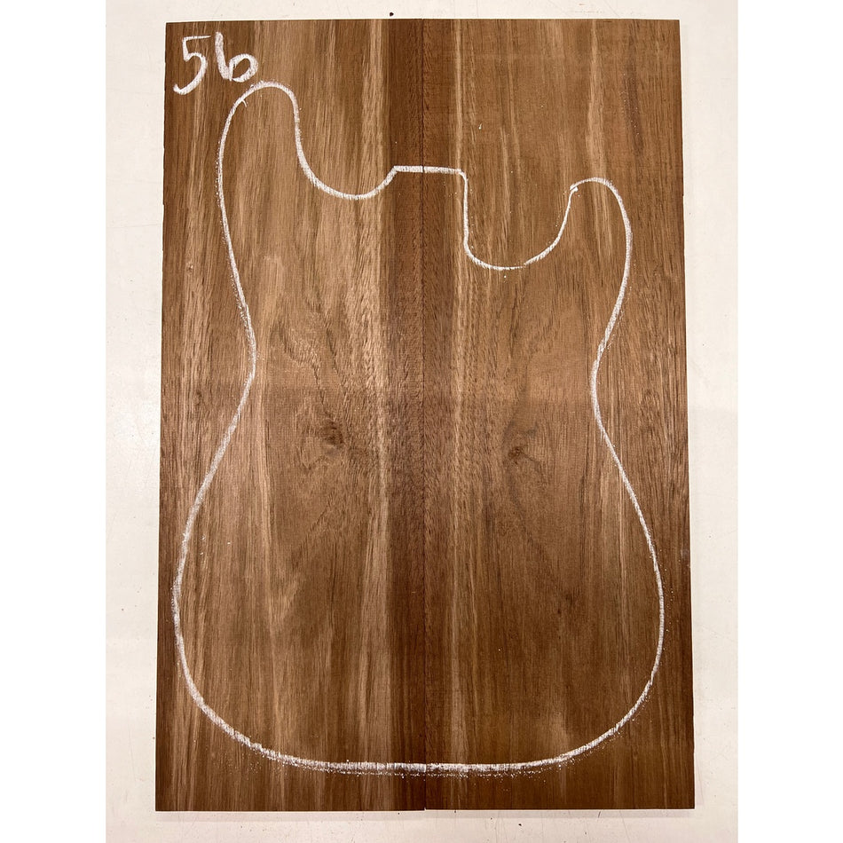 Peruvian Walnut Bookmatched Guitar Drop Top 21" x 7" x 1/4" #56 - Exotic Wood Zone - Buy online Across USA 