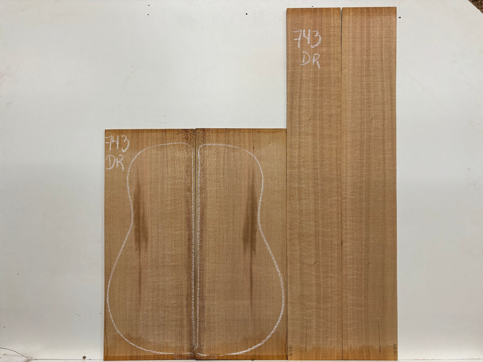 Lacewood Dreadnought Guitar Back & Side Set #743