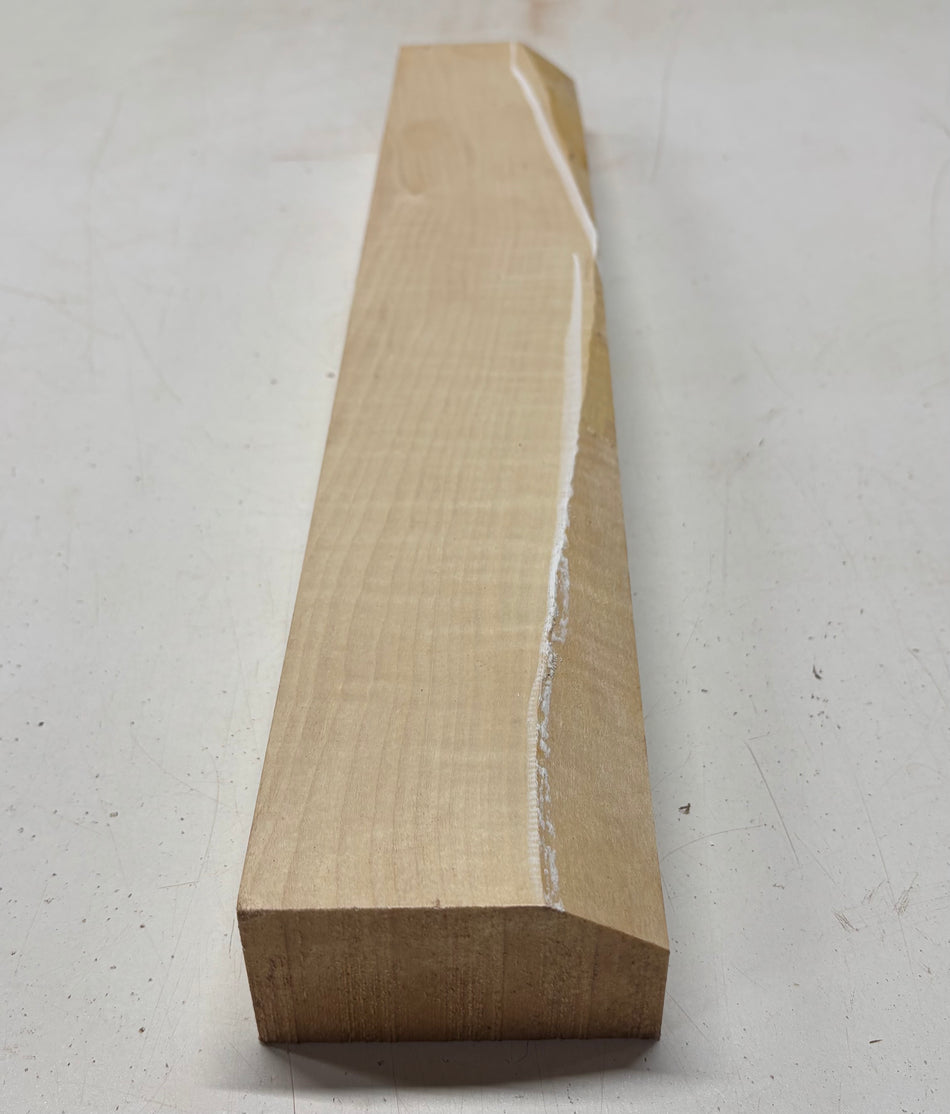 1 Piece, Flame Maple Guitar Neck Blank 21"x3-1/2"x1-7/8" #6751 - Exotic Wood Zone