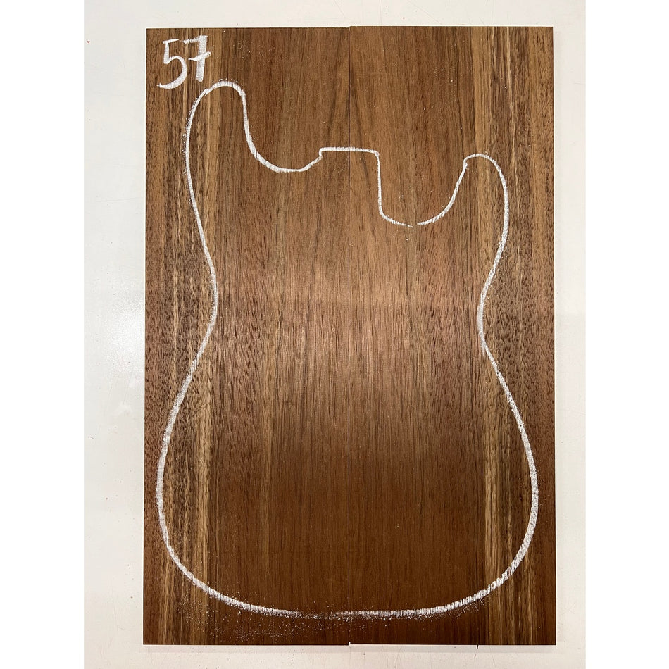 Peruvian Walnut Bookmatched Guitar Drop Top 21" x 7" x 1/4" #57 - Exotic Wood Zone - Buy online Across USA 