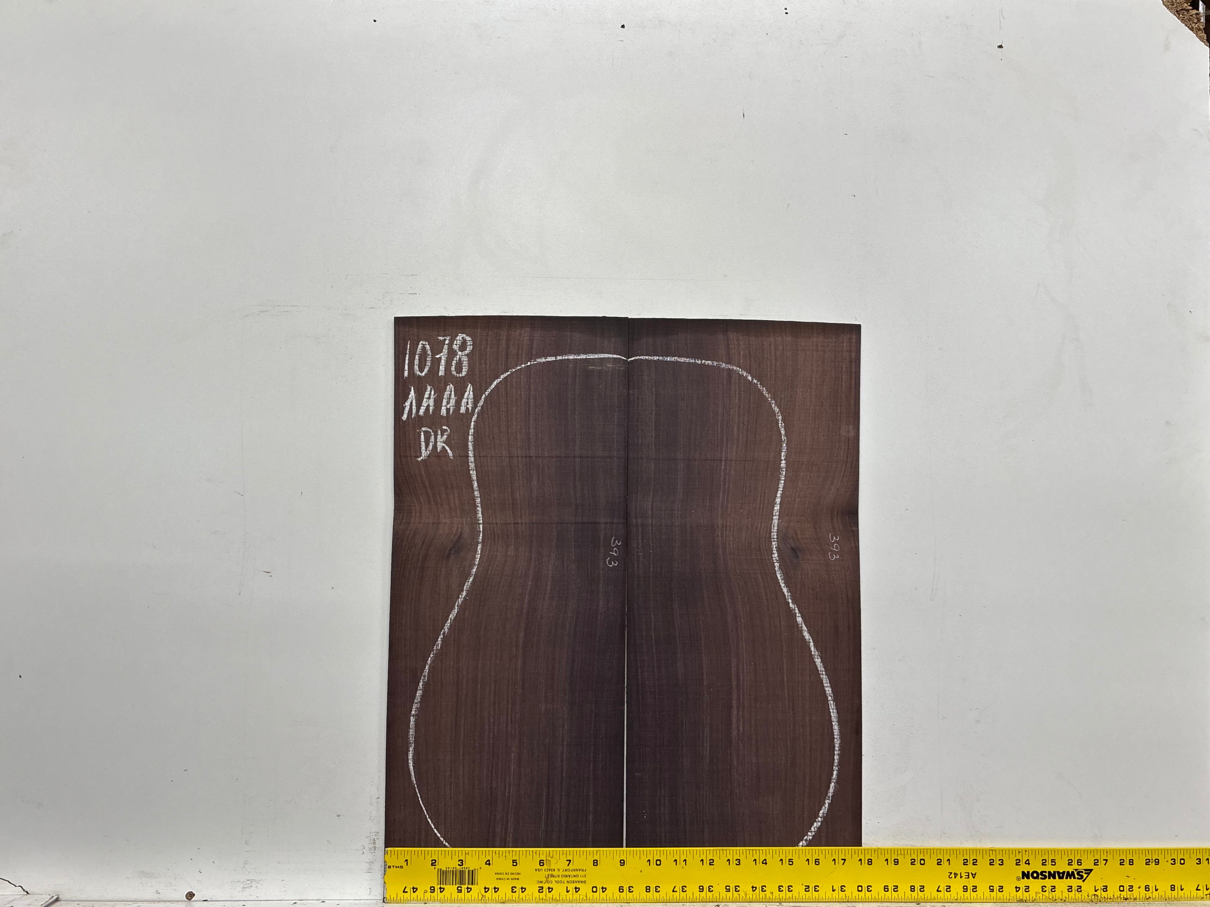 East Indian Rosewood Dreadnought AAAA Grade Guitar Back & Side Set #1078 - Exotic Wood Zone