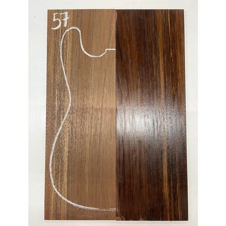 Peruvian Walnut Bookmatched Guitar Drop Top 21" x 7" x 1/4" #57 - Exotic Wood Zone - Buy online Across USA 