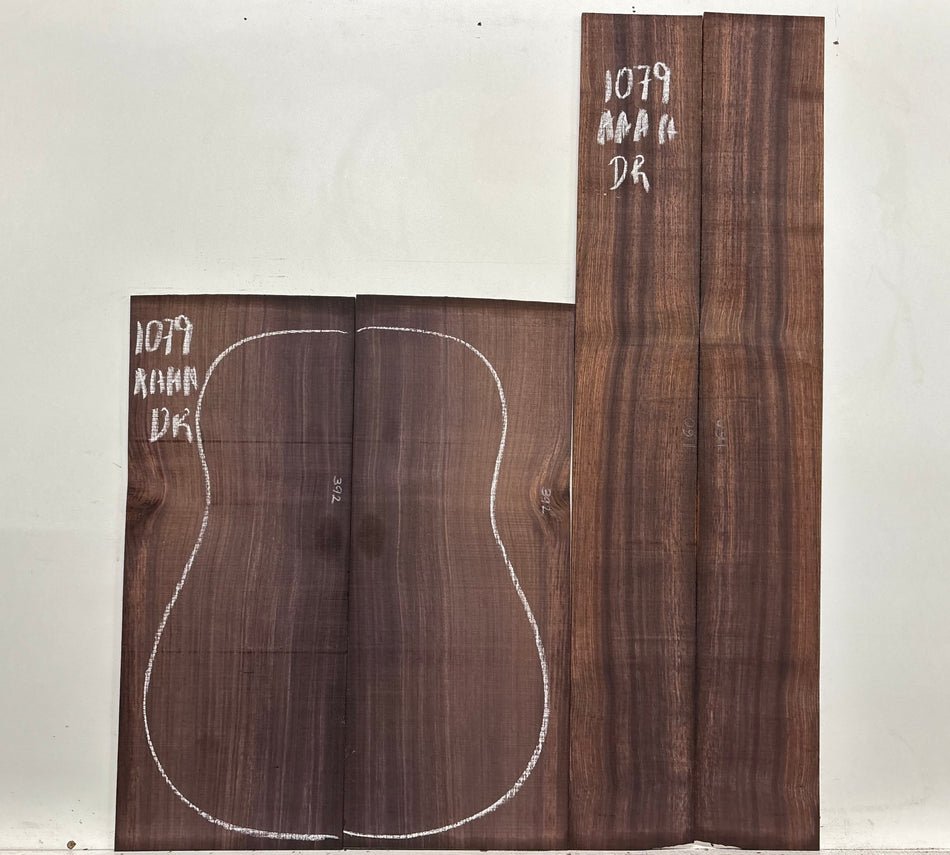 East Indian Rosewood Dreadnought AAAA Grade Guitar Back & Side Set #1079 - Exotic Wood Zone