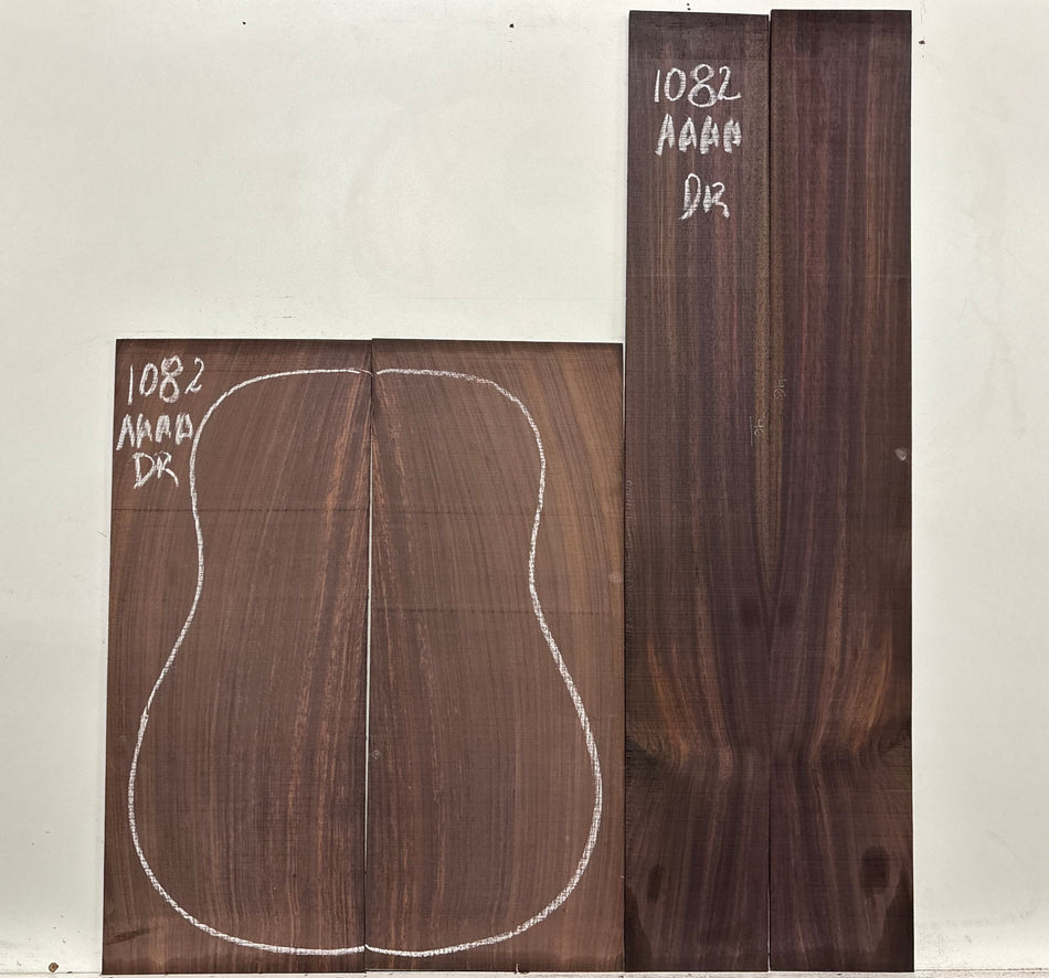 East Indian Rosewood Dreadnought AAAA Grade Guitar Back & Side Set #1082 - Exotic Wood Zone