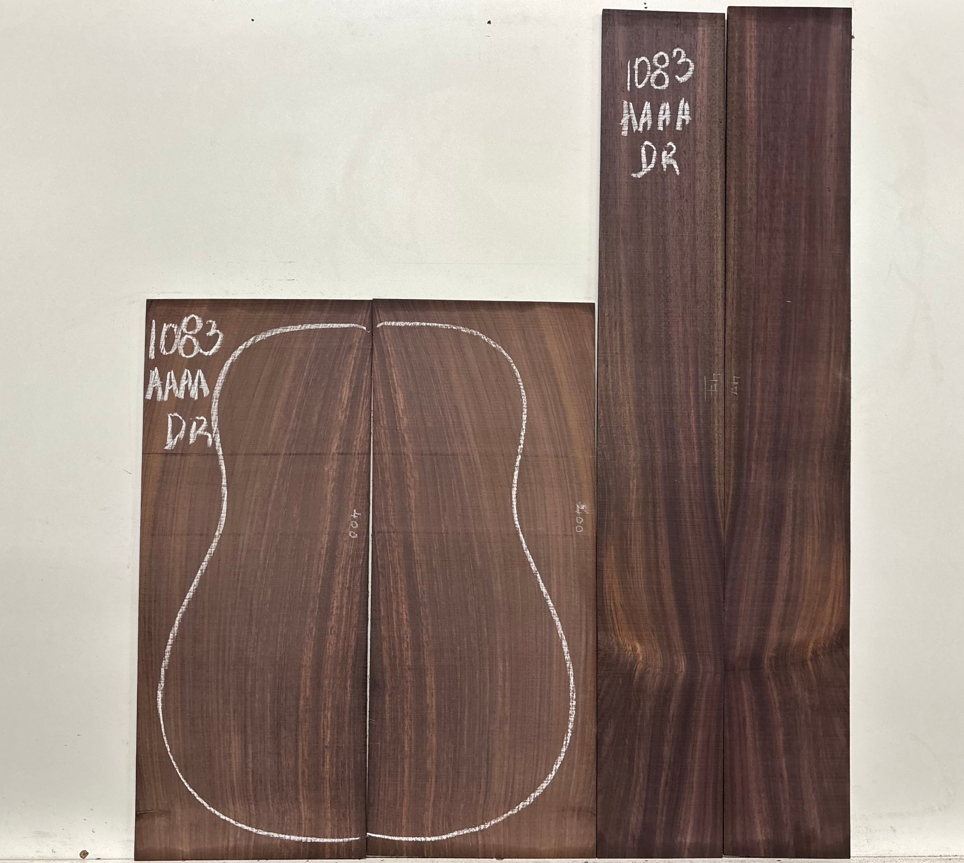 East Indian Rosewood Dreadnought AAAA Grade Guitar Back & Side Set #1083 - Exotic Wood Zone