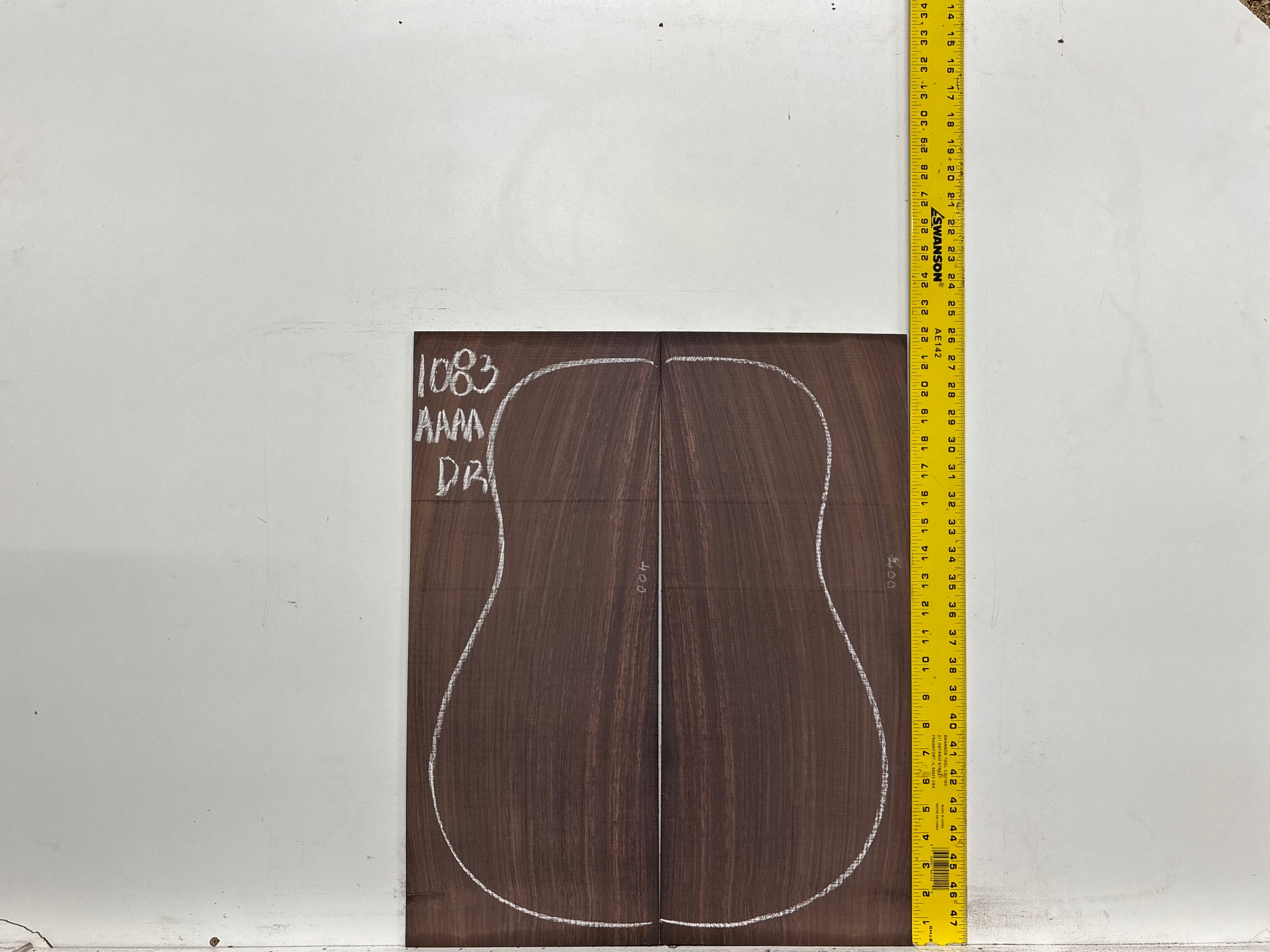East Indian Rosewood Dreadnought AAAA Grade Guitar Back & Side Set #1083 - Exotic Wood Zone