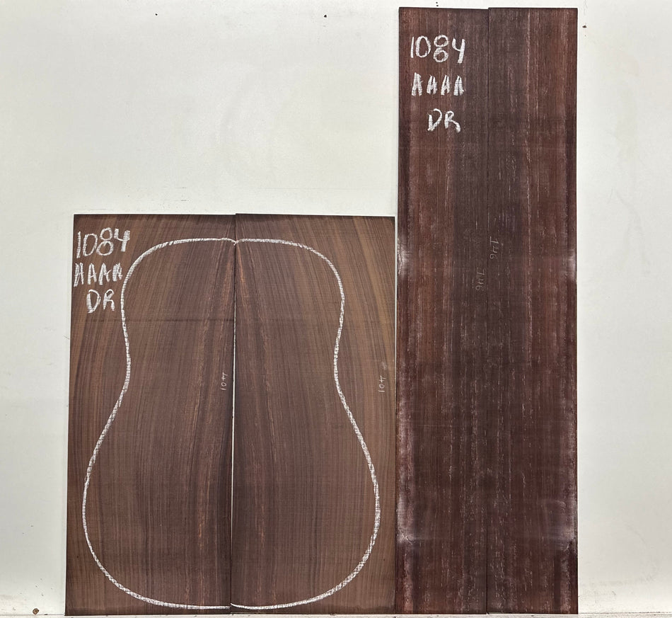 East Indian Rosewood Dreadnought AAAA Grade Guitar Back & Side Set #1084 - Exotic Wood Zone