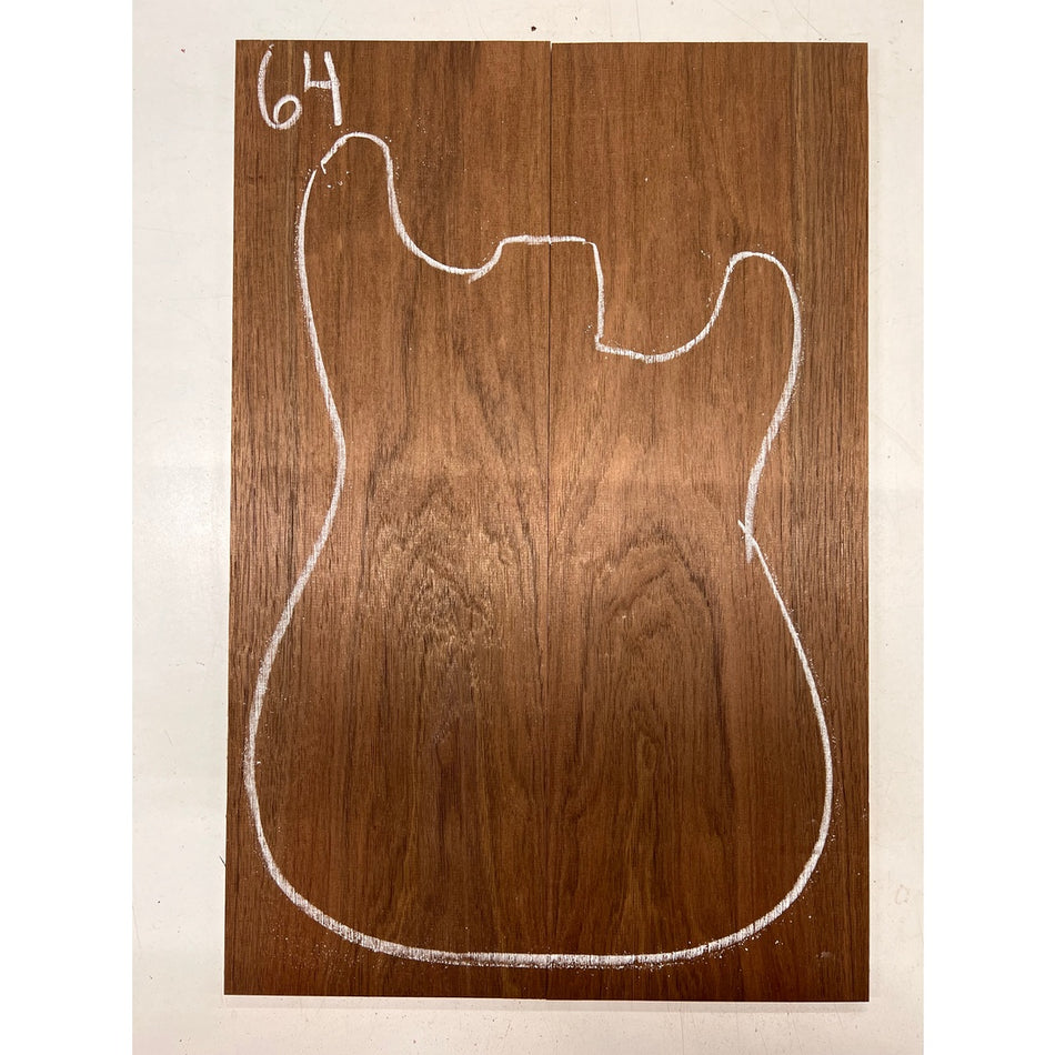 Peruvian Walnut Bookmatched Guitar Drop Top 21" x 7" x 1/4" #64 - Exotic Wood Zone - Buy online Across USA 