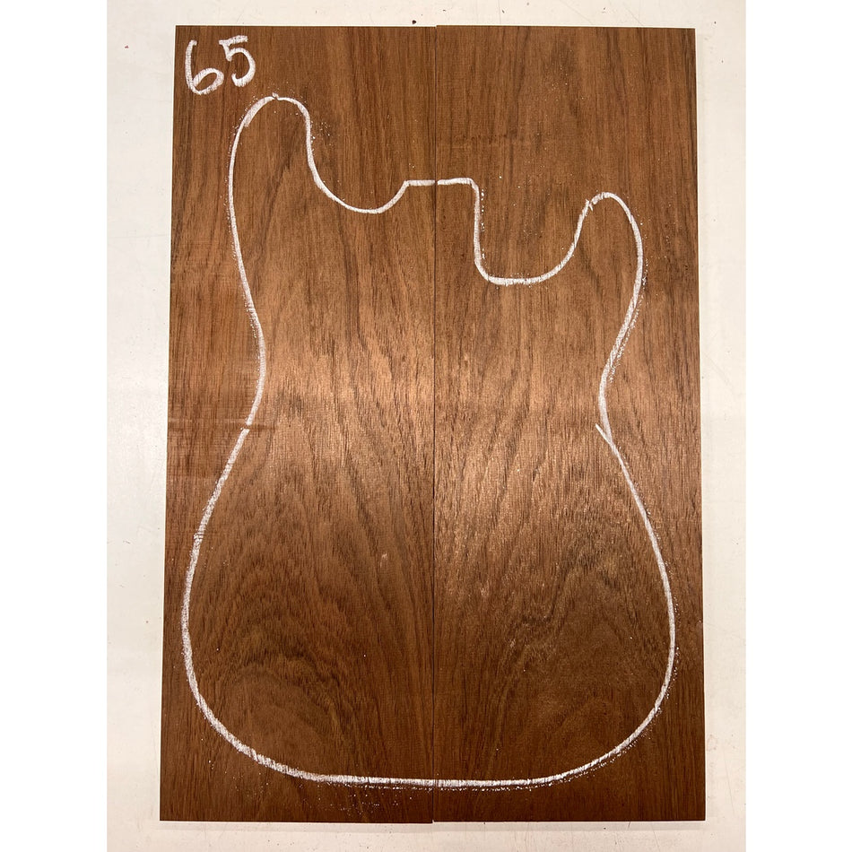 Peruvian Walnut Bookmatched Guitar Drop Top 21" x 7" x 1/4" #65 - Exotic Wood Zone - Buy online Across USA 