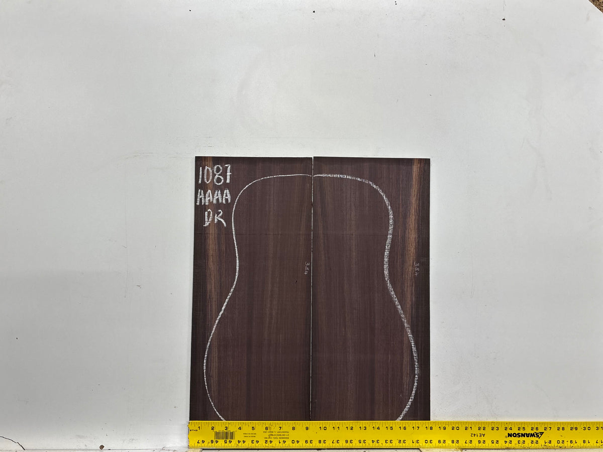 East Indian Rosewood Dreadnought AAAA Grade Guitar Back & Side Set #1087 - Exotic Wood Zone
