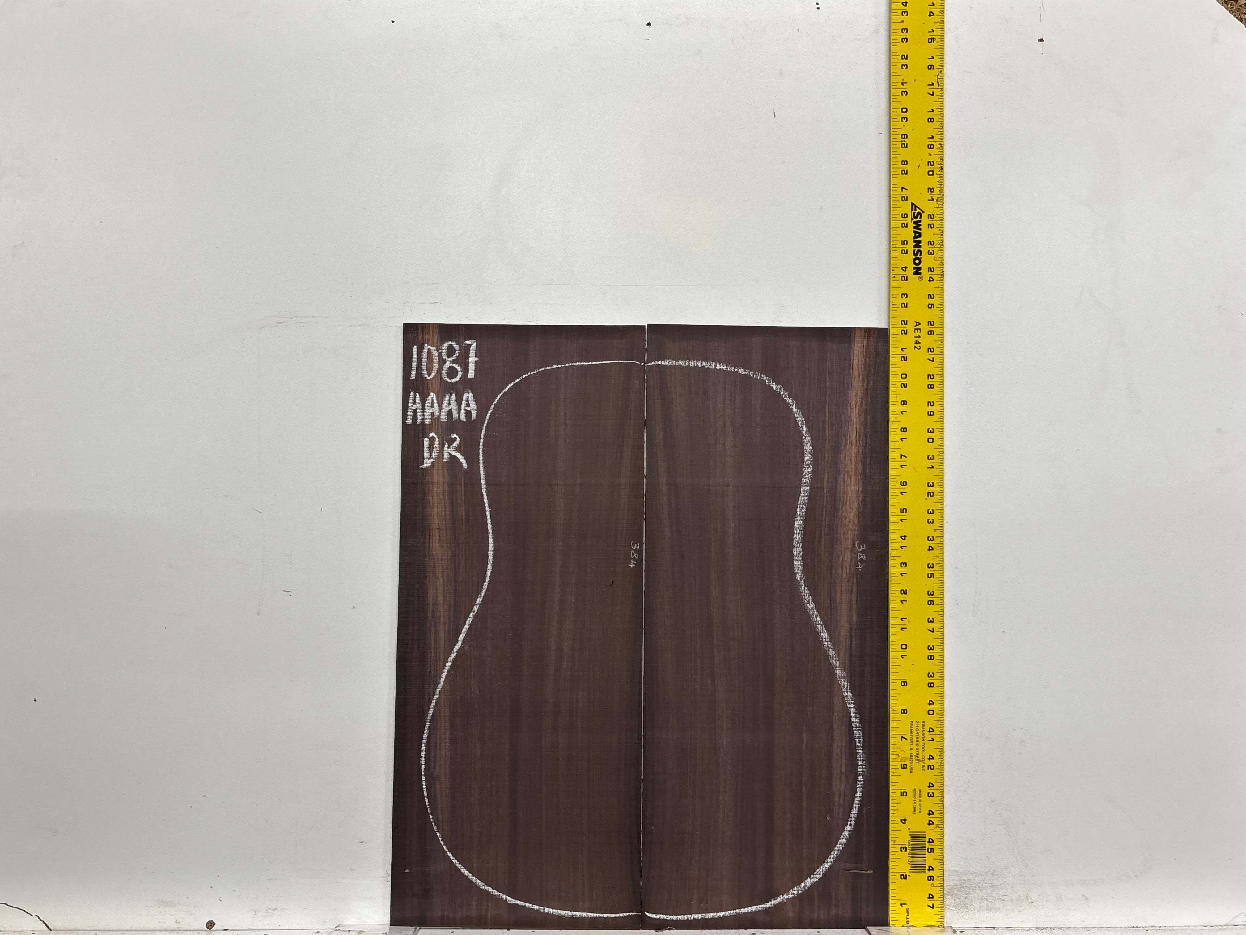 East Indian Rosewood Dreadnought AAAA Grade Guitar Back & Side Set #1087 - Exotic Wood Zone
