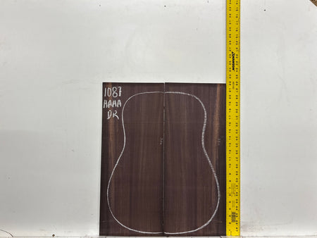 East Indian Rosewood Dreadnought AAAA Grade Guitar Back & Side Set #1087 - Exotic Wood Zone