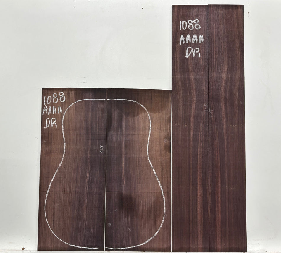 East Indian Rosewood Dreadnought AAAA Grade Guitar Back & Side Set #1088 - Exotic Wood Zone
