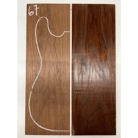 Peruvian Walnut Bookmatched Guitar Drop Top 21" x 7" x 1/4" #67 - Exotic Wood Zone - Buy online Across USA 