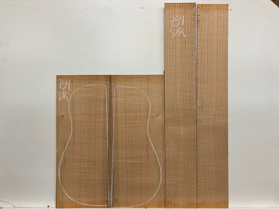 Lacewood Dreadnought Guitar Back & Side Set #754