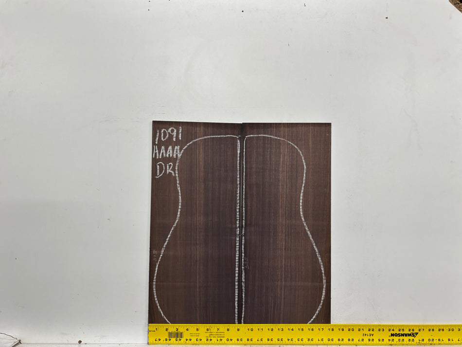 East Indian Rosewood Dreadnought AAAA Grade Guitar Back & Side Set #1091 - Exotic Wood Zone
