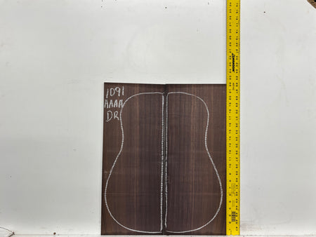 East Indian Rosewood Dreadnought AAAA Grade Guitar Back & Side Set #1091 - Exotic Wood Zone