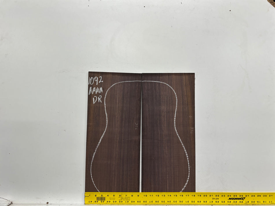 East Indian Rosewood Dreadnought AAAA Grade Guitar Back & Side Set #1092 - Exotic Wood Zone
