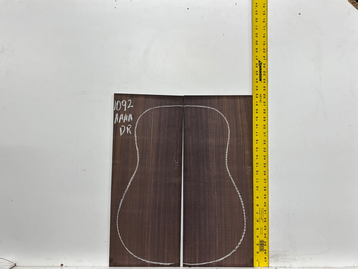 East Indian Rosewood Dreadnought AAAA Grade Guitar Back & Side Set #1092 - Exotic Wood Zone