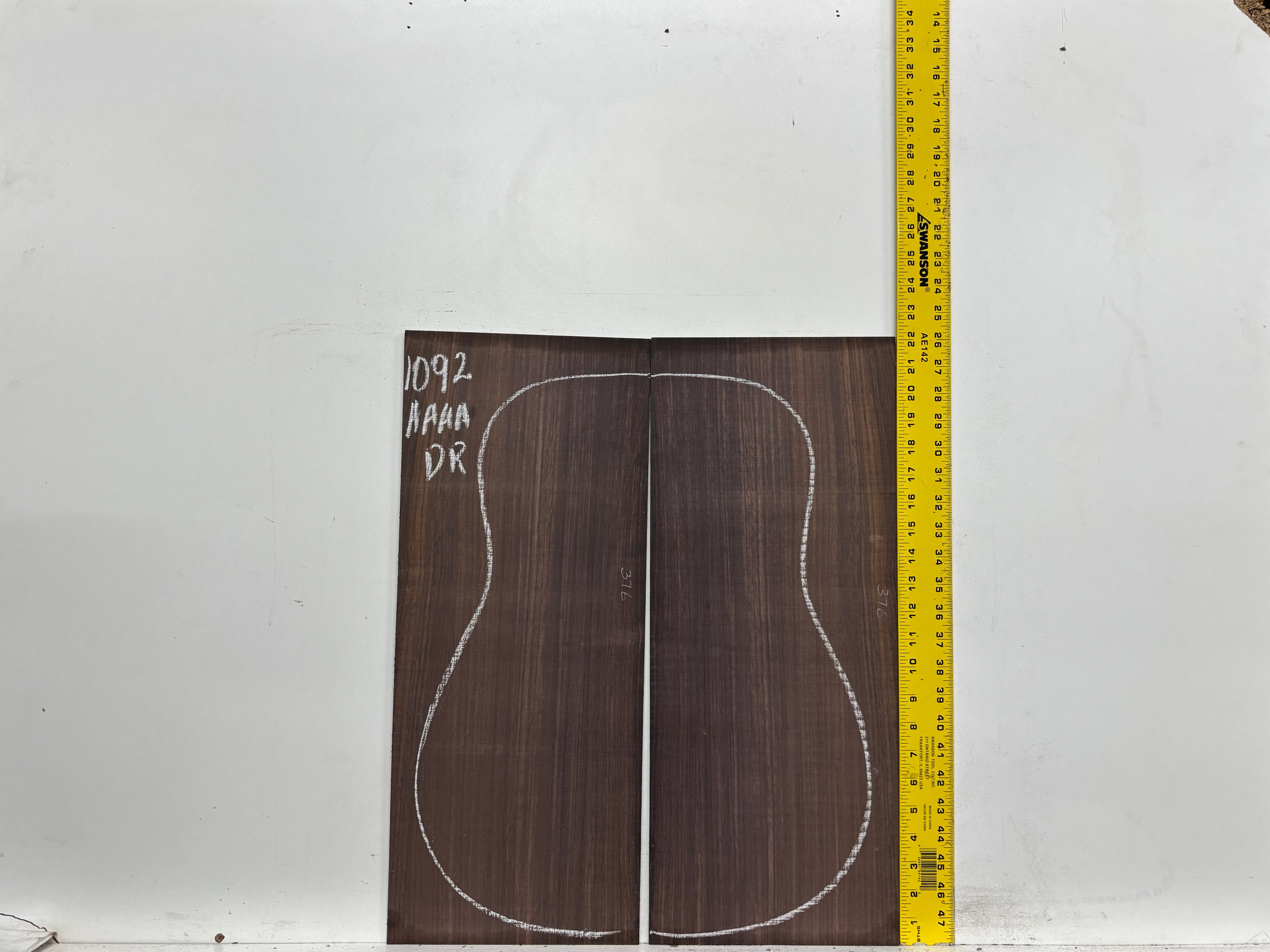 East Indian Rosewood Dreadnought AAAA Grade Guitar Back & Side Set #1092 - Exotic Wood Zone