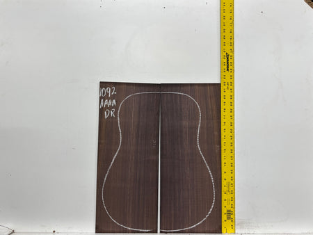 East Indian Rosewood Dreadnought AAAA Grade Guitar Back & Side Set #1092 - Exotic Wood Zone