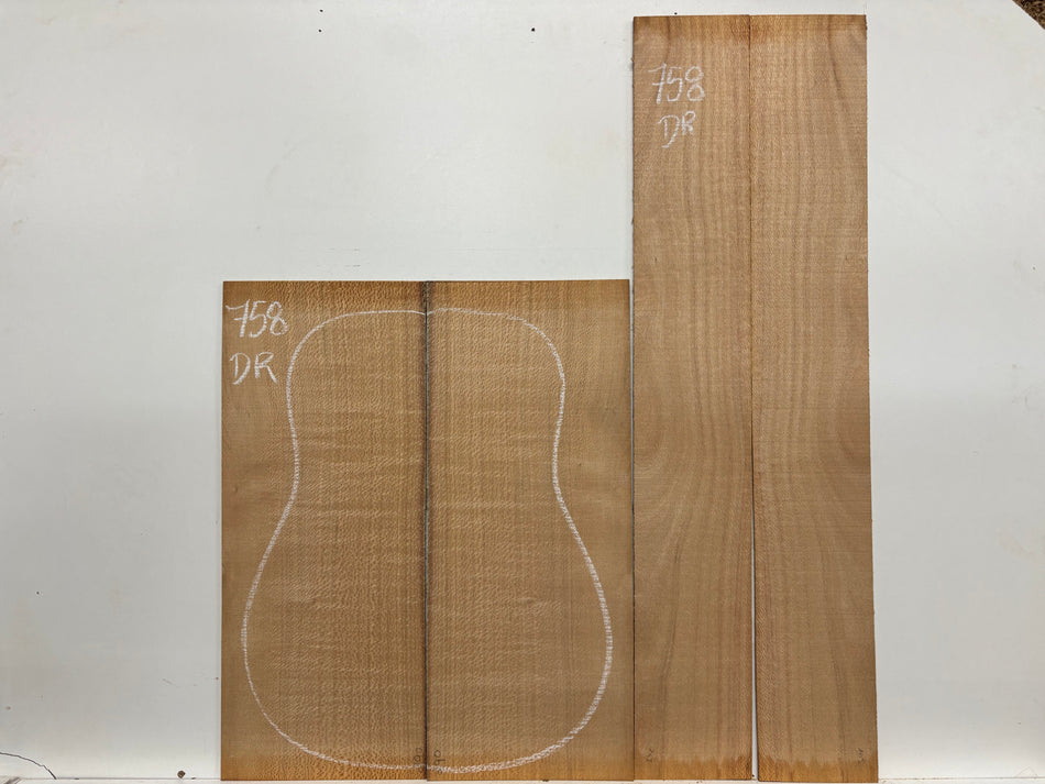 Lacewood Dreadnought Guitar Back & Side Set #758