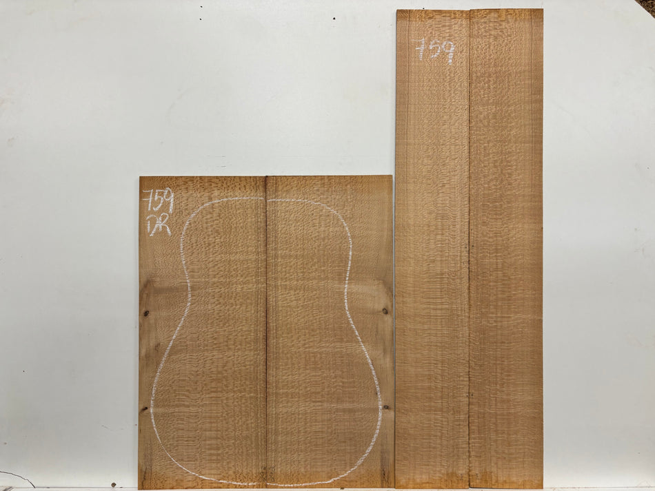 Lacewood Dreadnought Guitar Back & Side Set #759