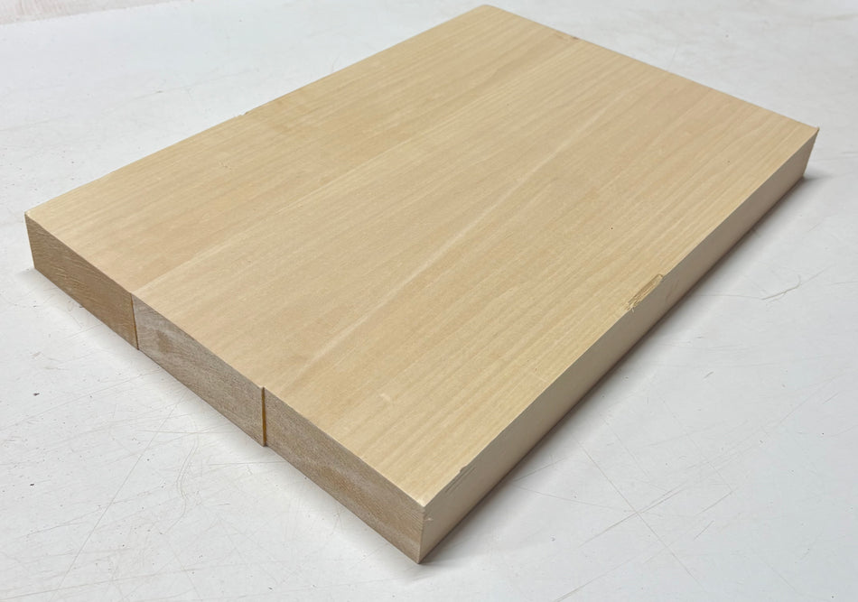 Basswood Guitar Body Blank- 21" x 14-1/4" x 1-7/8" (3 Pieces-Glued) #501