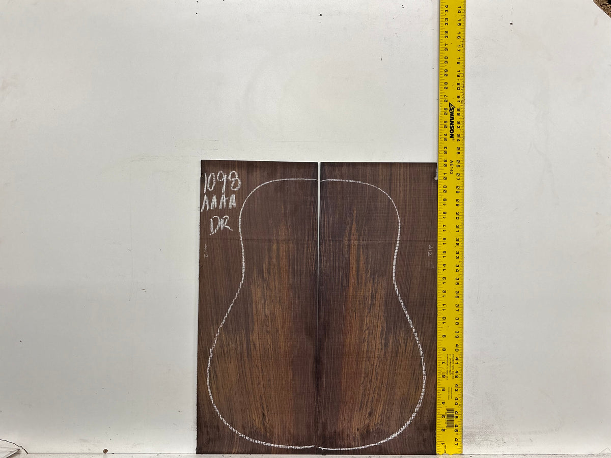 East Indian Rosewood Dreadnought AAAA Grade Guitar Back & Side Set #1098 - Exotic Wood Zone