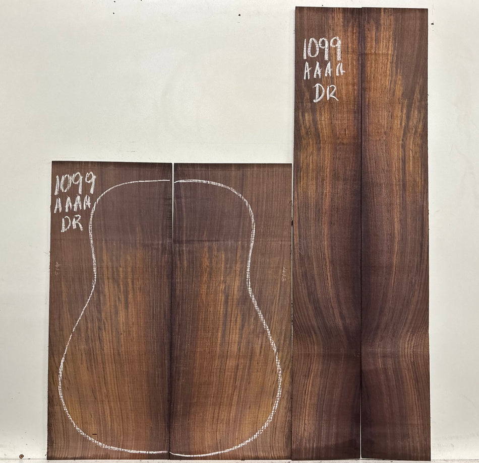 East Indian Rosewood Dreadnought AAAA Grade Guitar Back & Side Set #1099 - Exotic Wood Zone