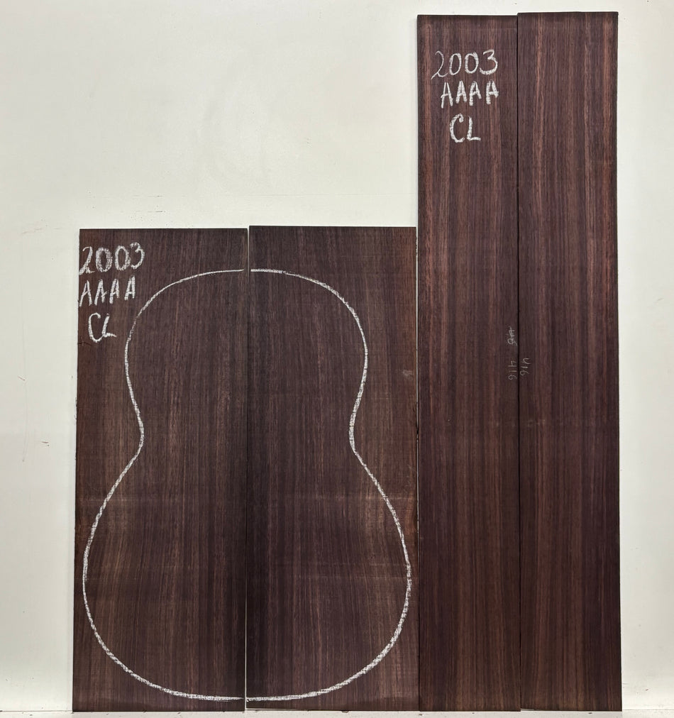East Indian Rosewood Classical AAAA Grade Guitar Back & Side Set #2003 - Exotic Wood Zone