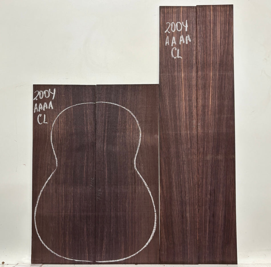East Indian Rosewood Classical AAAA Grade Guitar Back & Side Set #2004 - Exotic Wood Zone