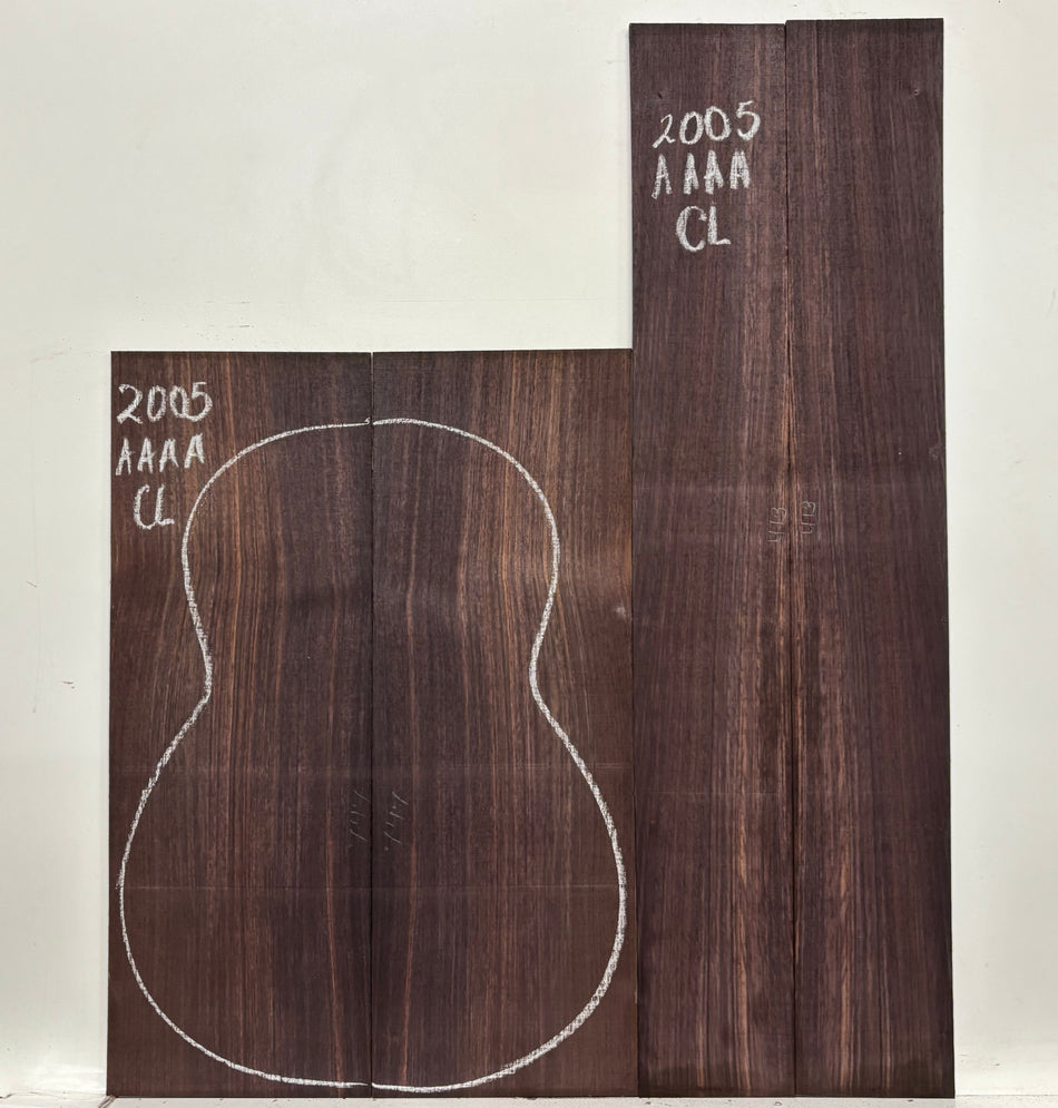 East Indian Rosewood Classical AAAA Grade Guitar Back & Side Set #2005 - Exotic Wood Zone