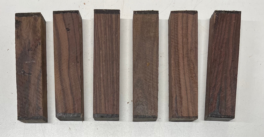 Pack Of 6, Indian Rosewood Knife Blanks, 6&quot;x 1-1/2&quot;x 1&quot; 