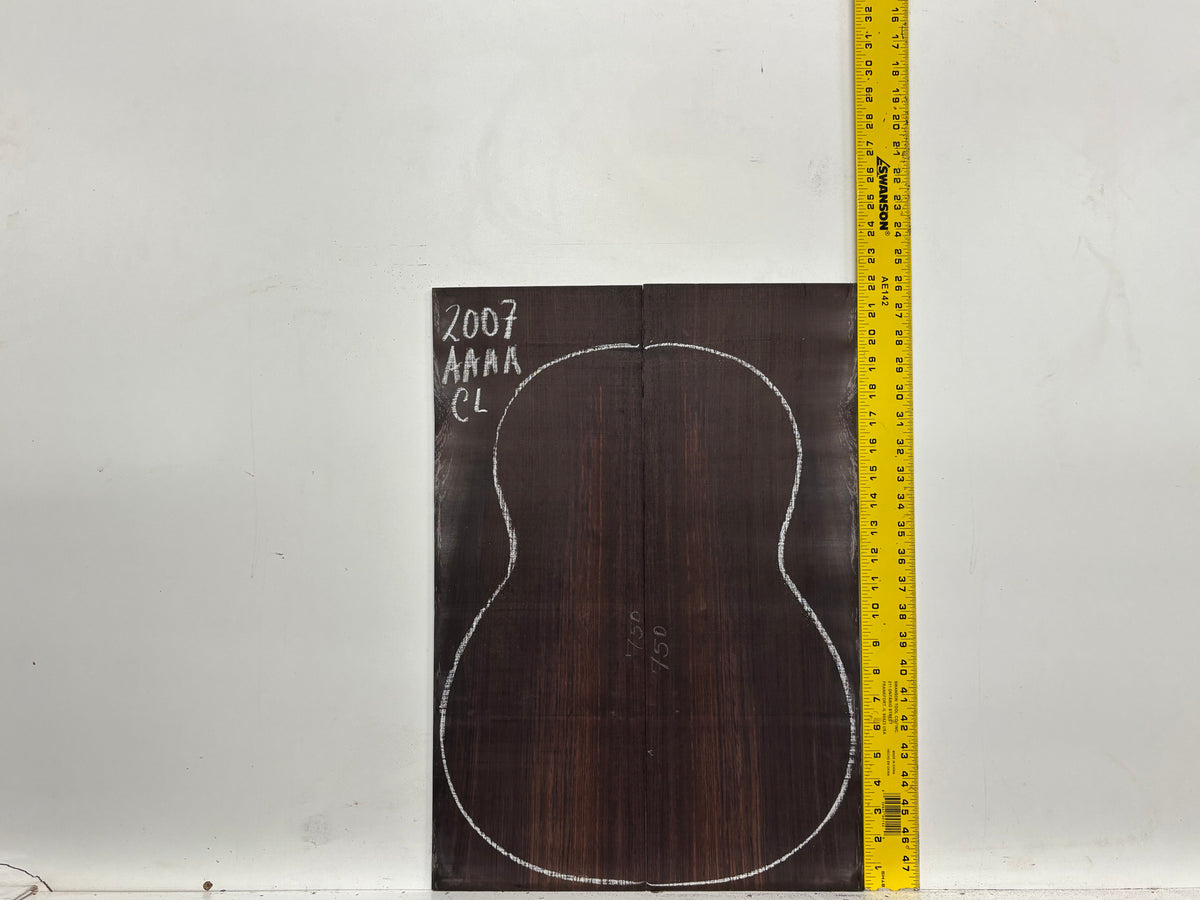 Dark Grain East Indian Rosewood Classical AAAA Grade Guitar Back & Side Set #2007 - Exotic Wood Zone