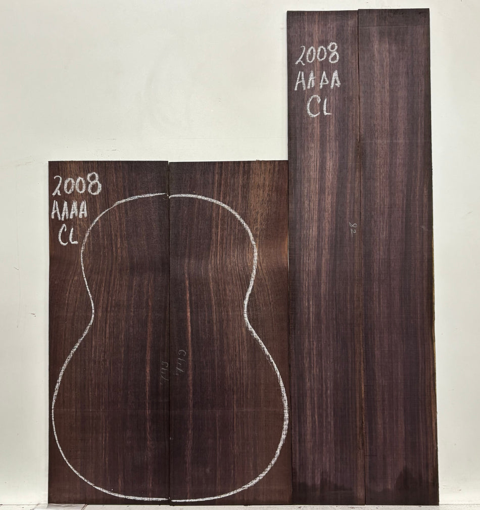 East Indian Rosewood Classical AAAA Grade Guitar Back & Side Set #2008 - Exotic Wood Zone