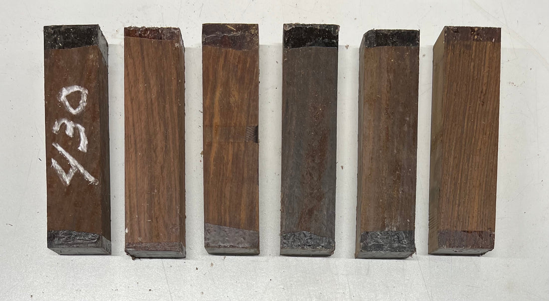 Pack Of 6, Cocobolo Knife Blanks, 6&quot;x 1-1/2&quot;x 1&quot; 